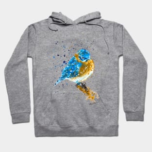 Blue Bird Sitting Hoodie